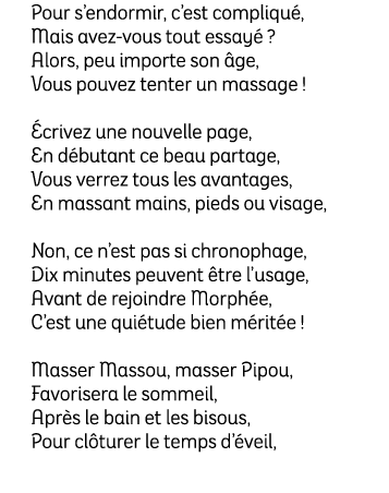 Pour s’endormir, c’est compliqu , Mais avez vous tout essay ? Alors, peu importe son  ge, Vous pouvez tenter un mass...